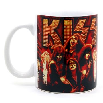 Кружка KISS группа + 3 разноцветных надписи (342)