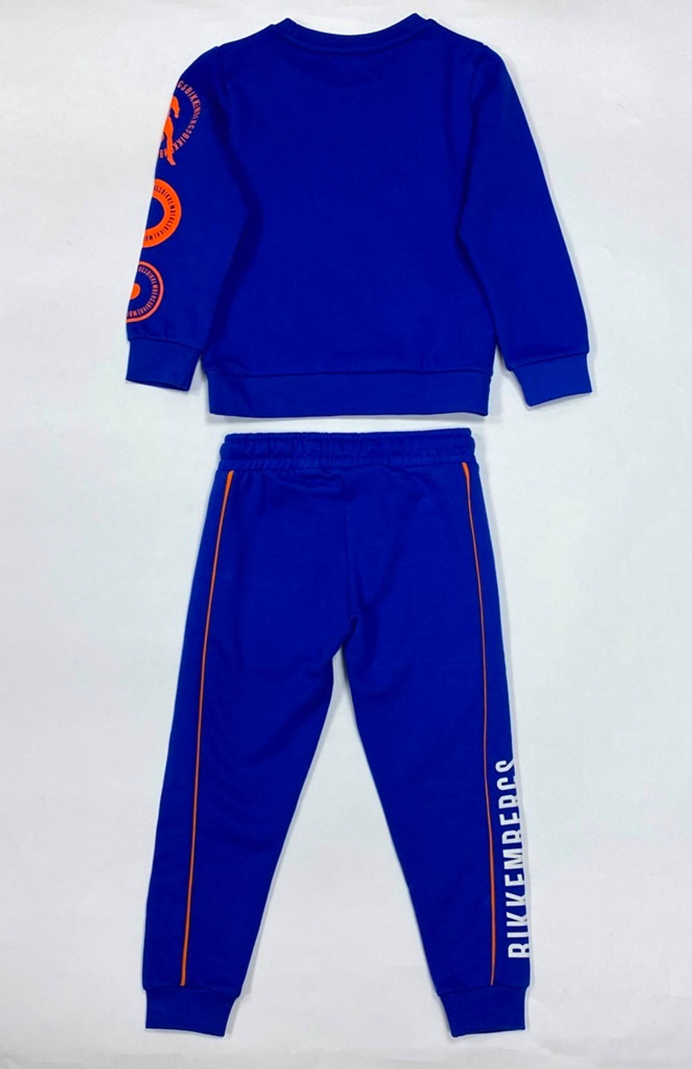 Свитшот + брюки трикотажные BIKKEMBERGS Ярко-синий/Оранжевая отделка/Оранжево-белый термопринт (Мальчик)