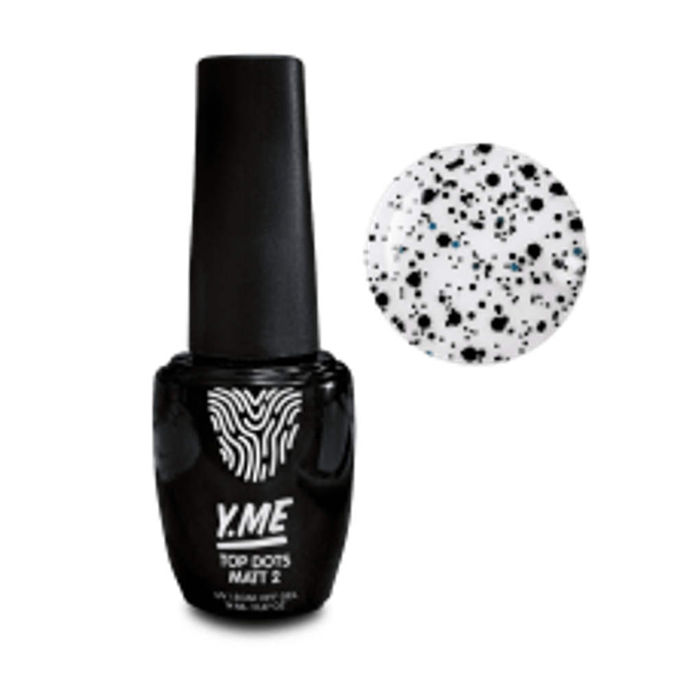 Y.me Top Dots 02 (матовый, чёрные шестигранники), 14 мл.