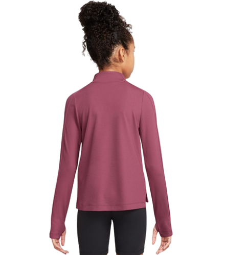 Футболка для девочки Nike Girls Dri-FIT Long-Sleeve 1/4-Zip - sweet beet/white