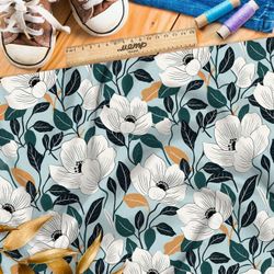 Ткань премиум флис летний цветок