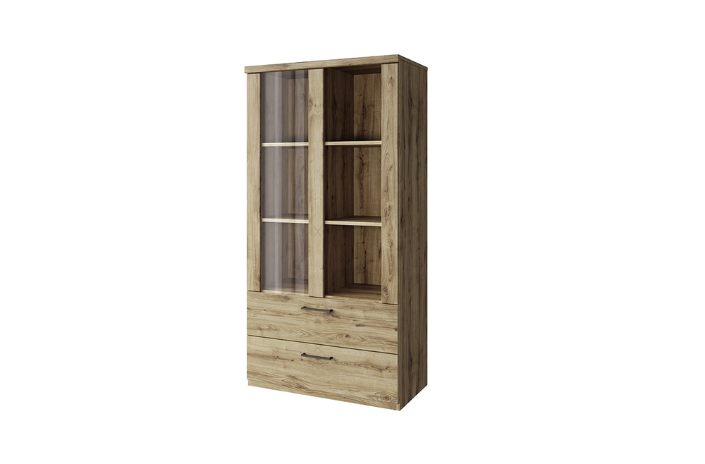 DOORSET, Шкаф с витриной 1V2S3N. Цвет ДУБ НАВАРРА