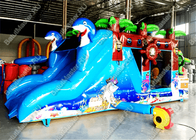 Коммерческий надувной батут "Пират-осьминог"