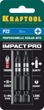 KRAFTOOL Impact PZ 2, 50 мм, 2 шт, ударные биты (26193-2-50-S2)