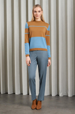 22957 Джемпер женский (бежево-голубой)