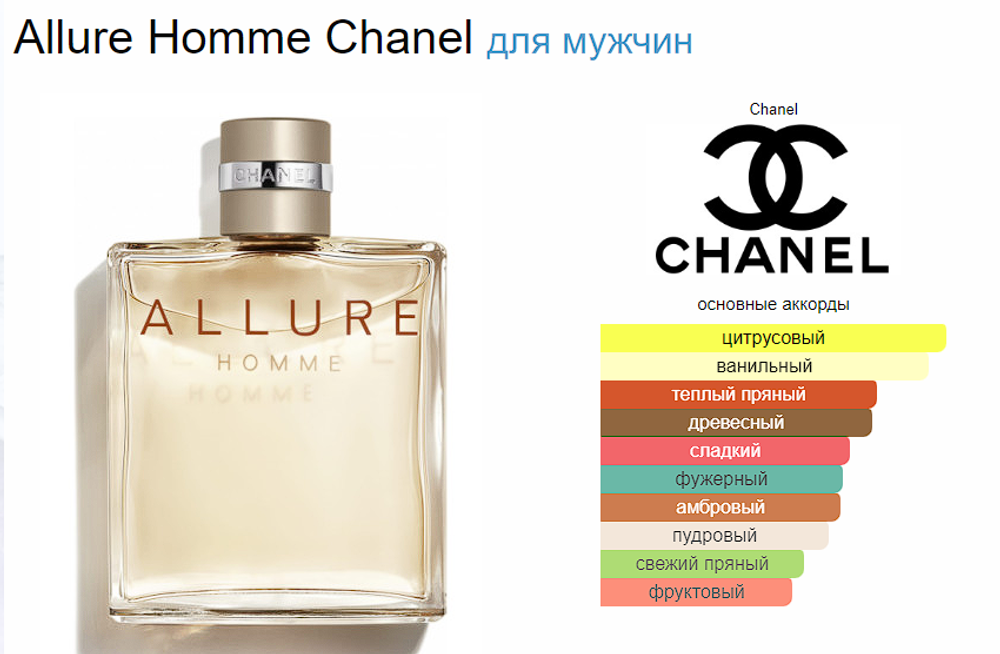 Chanel Allure Homme 100 ml (duty free парфюмерия)
