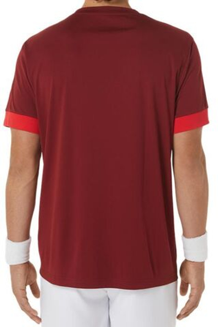 Мужская теннисная футболка Asics Court Short Sleeve Top - beet juiced/classic red