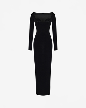 Платье миди из бархата