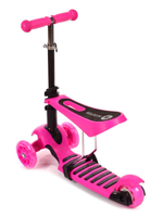 Самокат 3-колесный с сиденьем 56x14x70.5см,перед.колесаPUсо вспышкой, зад.колесоPVC,макс.нагруз.30кг