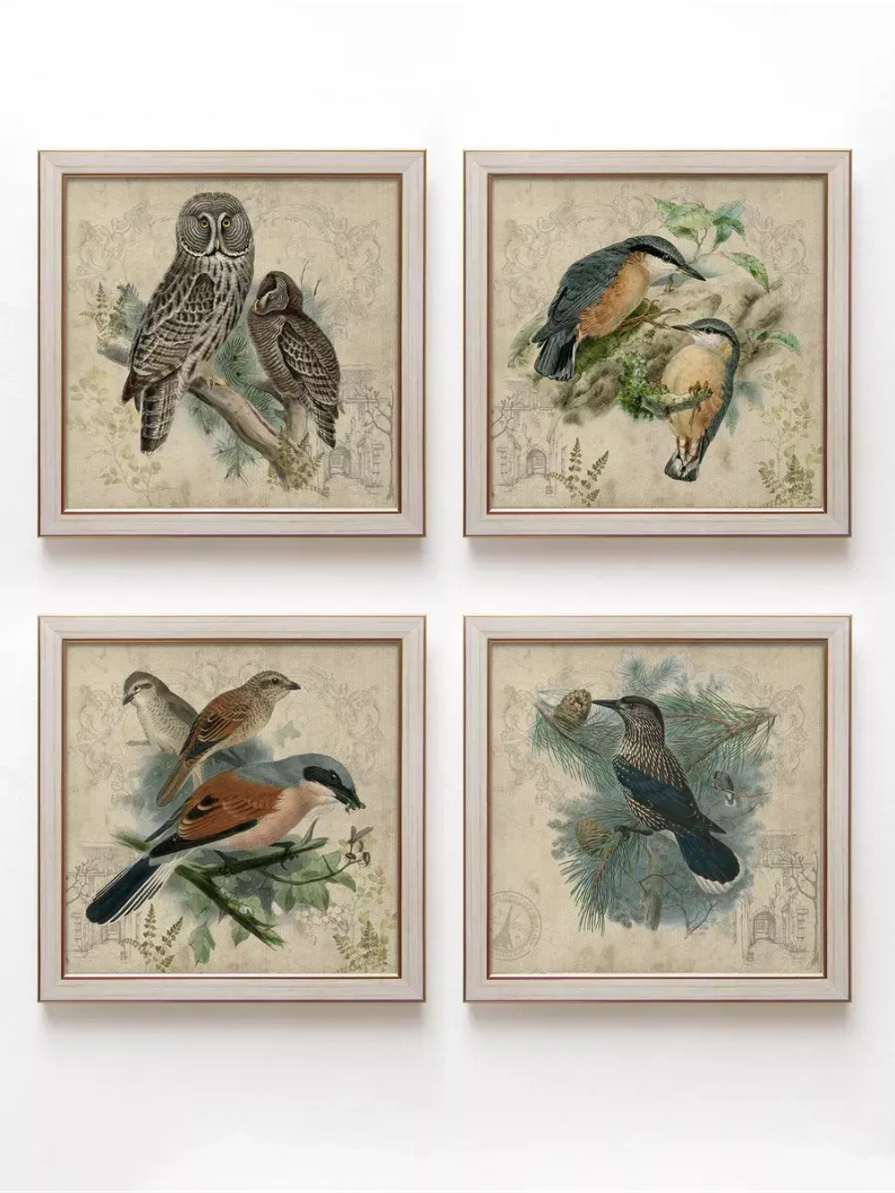 Картины на стену интерьерная на холсте 4 шт, 23*23 см