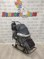 Санки-коляски Galaxy Snow Glory Gloss серый