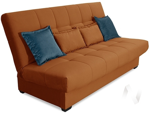 Диван прямой Аккорд (БД) GROUND 04 (терракотовый)/GROUND 08 (темно-синий)