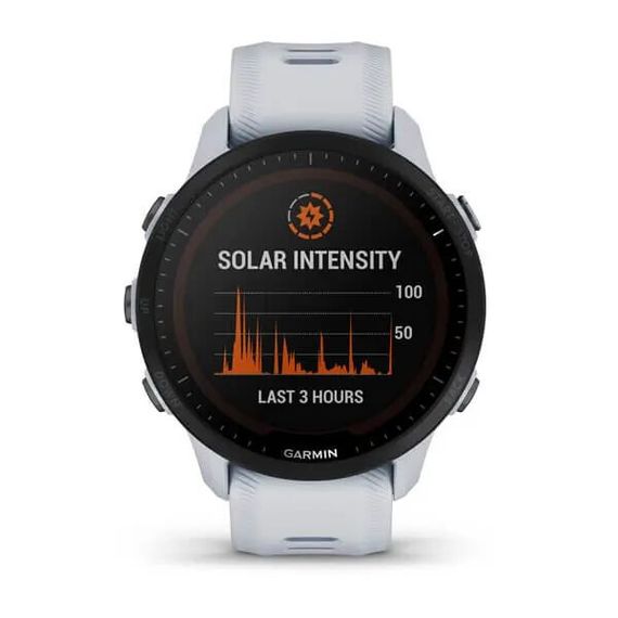 Умные часы Garmin Forerunner 955 Solar с белым ремешком (010-02638-21)