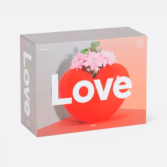 Ваза для цветов love, 15,5 см, красная