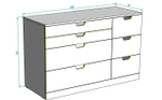 Комод NORDLI 47х120х76 см (МДФ) Белый DM635-6 120*47*76 см, Белый   Фиеста