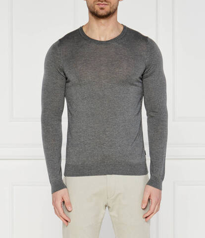 Хлопковый свитер leno-p BOSS BLACK - серый(50468239)