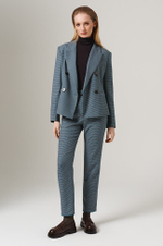 1897 Жакет женский (бирюзово-коричневый)