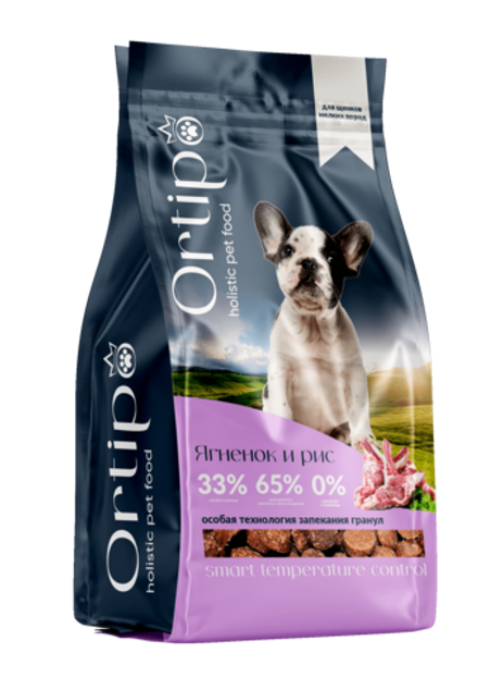 Сухой корм Ortipo для щенков мелких пород с ягненком - 0,5 кг (СРОК до 13.12.2025)