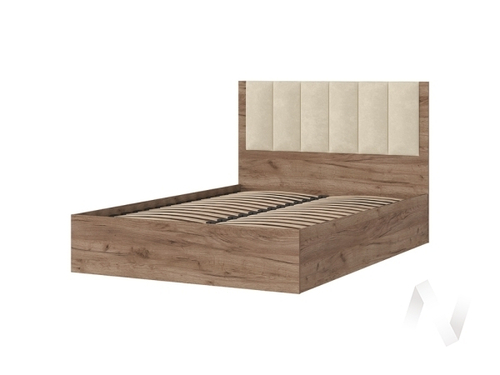 Кровать 1.4х2.0 КР 01 МС Рейн (дуб крафт табачный/велюр бежевый)