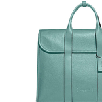 COACH Gotham Pebbled Leather Portable Crossbody Briefcase Laptop Bag Large Men"s Metal Mint Green