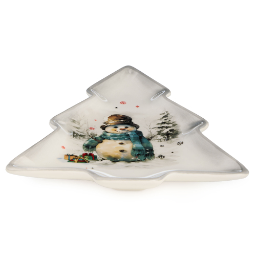 Тарелка в форме елки Agness "С новым годом!" 23х20.2х2.2см