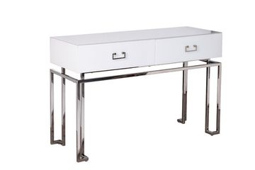 KFG070-NI Консоль 2 ящика белая/хром  120*42*77см