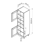 Кухонный модуль напольный, Вестфалия, 60х58х216, шкаф пенал, массив сосны, Dipriz