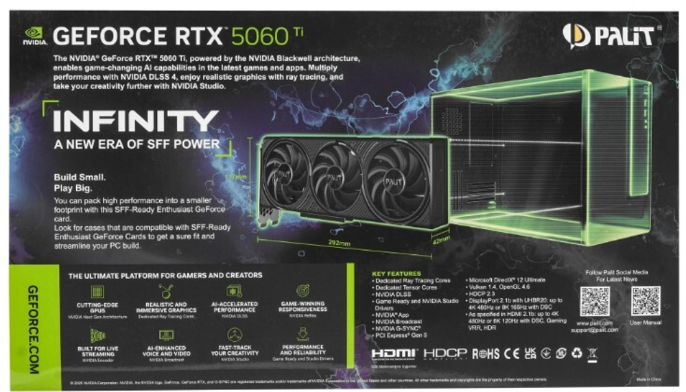 Видеокарта Palit GeForce RTX 5060 INFINITY 3 (NE75060019P1-GB2063S)