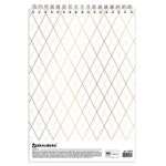 Блокнот БОЛЬШОЙ ФОРМАТ (200х290 мм) А4, 80 л., гребень, твердая картонная обложка, жесткая подложка, клетка, BRAUBERG, "Монохром", 129809