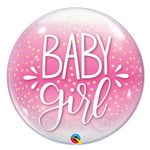 Шар Фольгированный Baby Girl конфетти Bubble Прозрачный (Розовый)