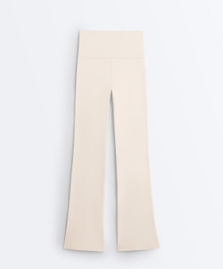 OYSHO Брюки клеш с высокой посадкой Flare Comfortlux High Rise, светло-бежевый