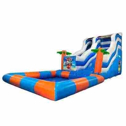 Надувная водная горка с бассейном «Пляжный оазис 3», 13*5*6 м