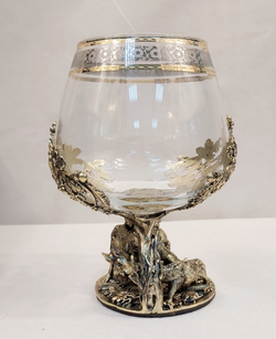 Бокал для коньяка "Охота на вепря" в подарочном футляре