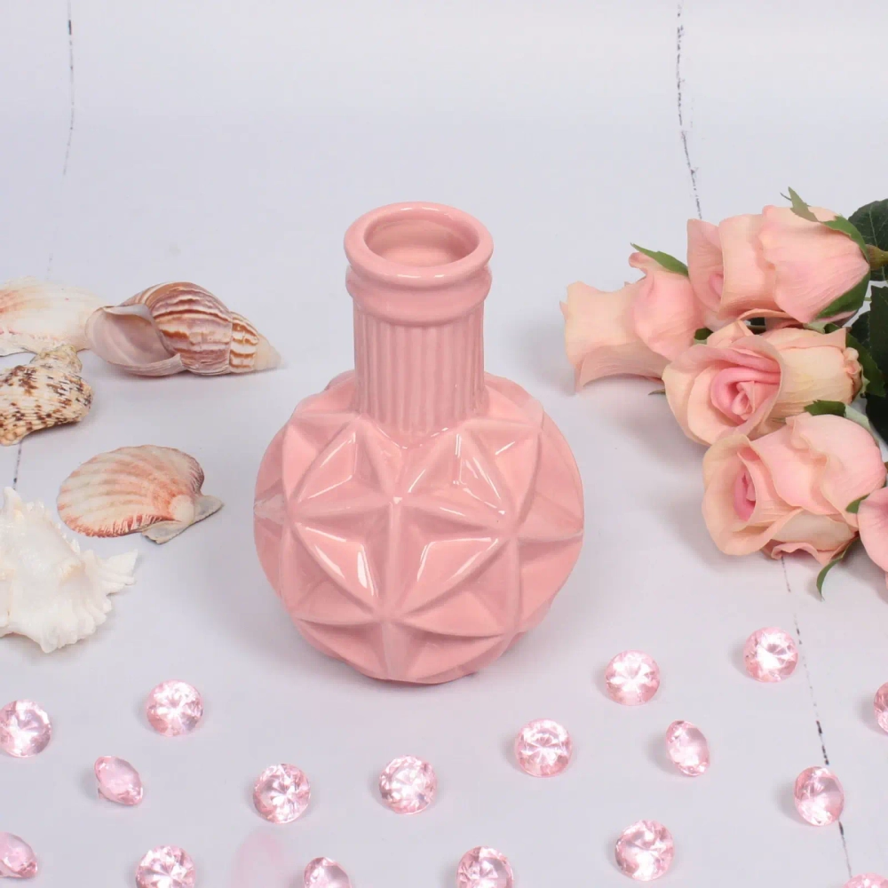 Ваза из керамики «Crispy-Беверли» 15,5см цвет розовый