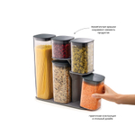 Набор контейнеров podium, серый, 5 шт.