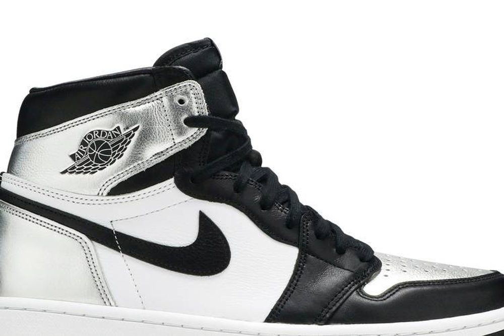 Кроссовки Jordan Air Jordan 1 High Og Retro "Silver Toe" (Женская размерная сетка)
