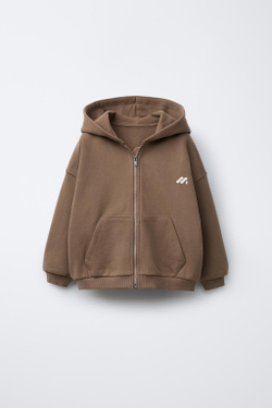 ZARA ХУДИ С ЛОГОТИПОМ, КОРИЧНЕВЫЙ