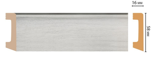 D234-84 ШК/15 Плинтус напольн.DECOMASTER(58*16*2400 мм)