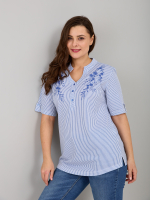 Блузка БЛ-122/белый-цепочкацветы-п