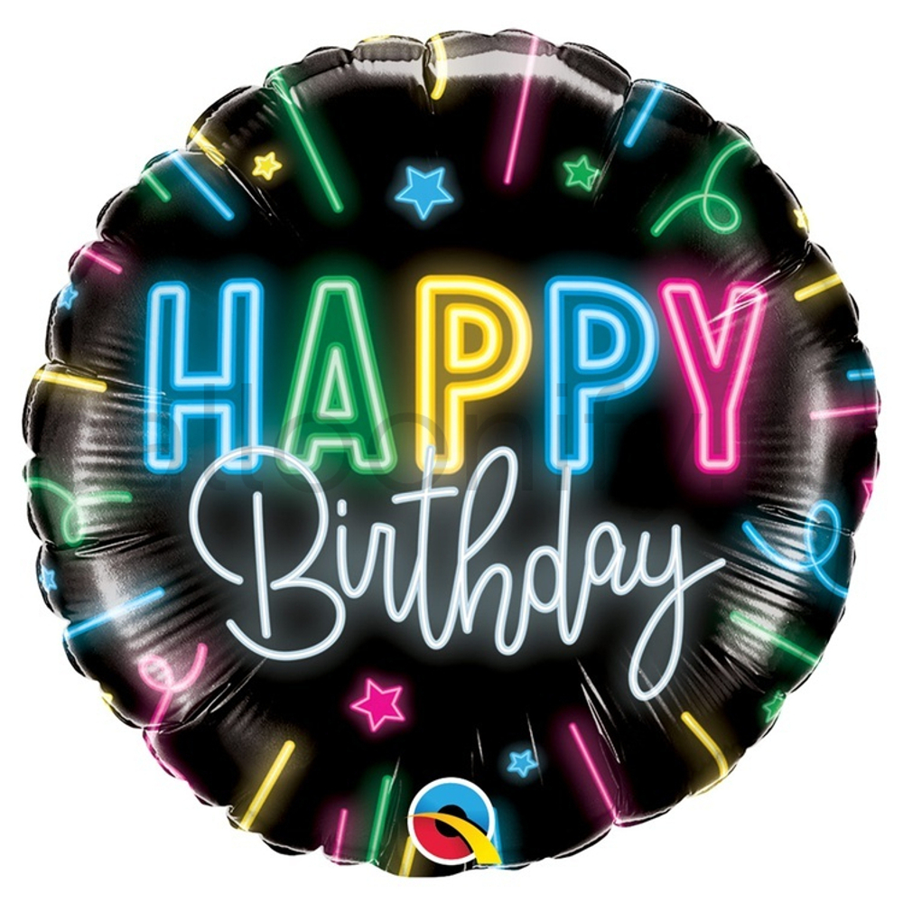 Фольгированная фигура, круг, HB Сияние неона,18" / 45СМ
