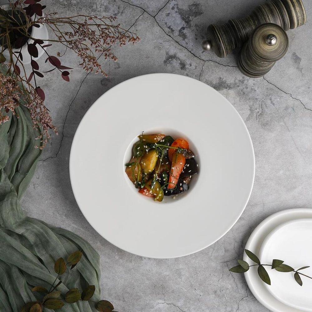 Тарелка глубокая 100 мл d 24/10 см h4 см для пасты белая фарфор P.L. Proff Cuisine [6]