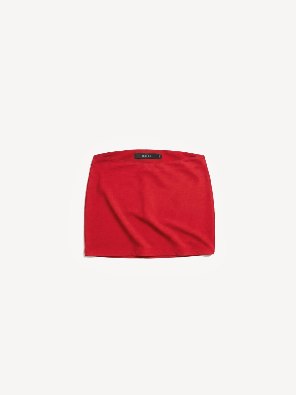 Red mini skirt with shorts