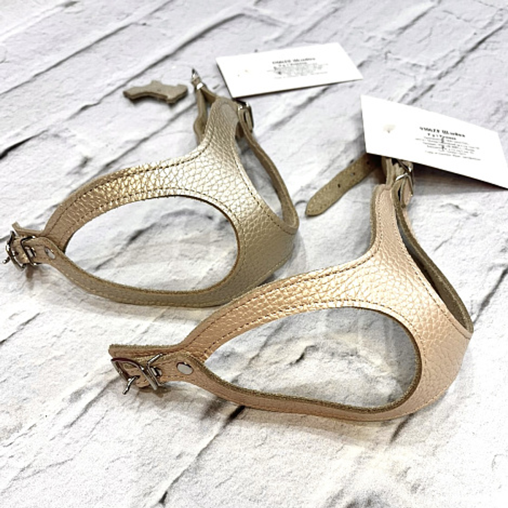 9306 Шлейка кожаная "Перламутр" / PREMIUM