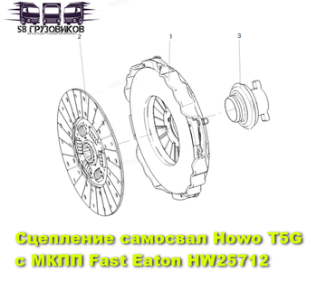 Сцепление самосвал Howo T5G