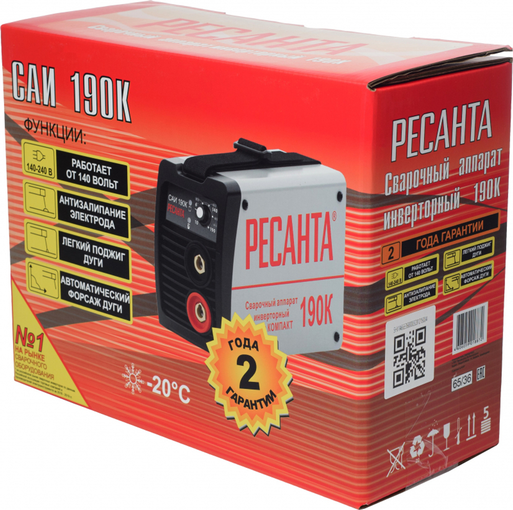 Сварочный инвертор Ресанта САИ 190К (65/36)