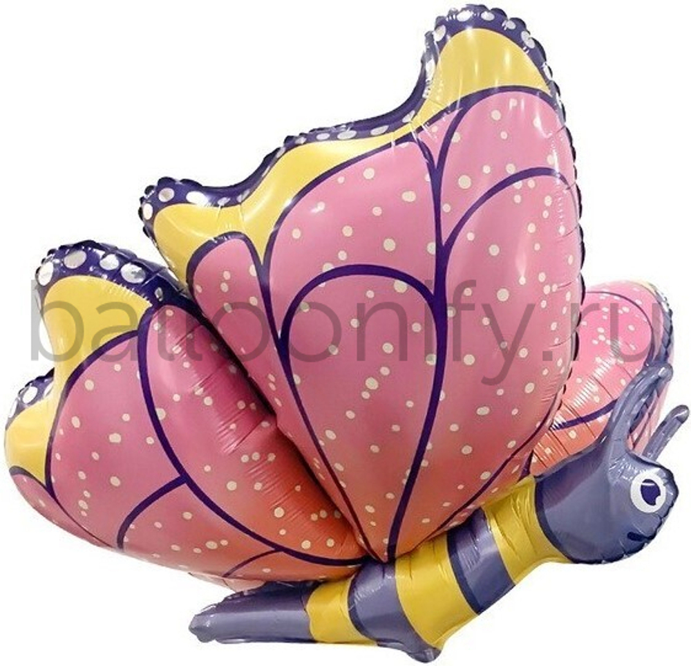 Шар (30''/76 см) Фигура, 3D Бабочка, Розовый, 1 шт.
