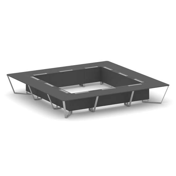 Steel Meet Стол переговорный квадратный KDK-PR.B.SP-24K Антрацит/Металл Серый 4800*4800*750