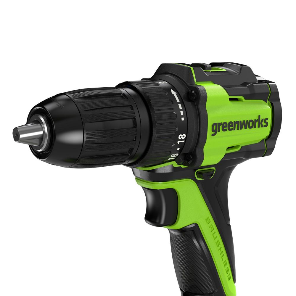 Дрель-шуруповерт акк. Greenworks DD345, 24V, б/щет, 27/45 Нм,13мм,без АКБ и ЗУ (3708307)