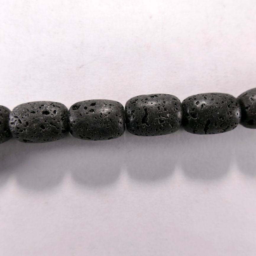 Бусина из лавового камня, фигурная, 12x16 мм (цилиндр, гладкая)
