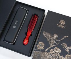 S-HEART-S Подарочный набор с расческой PREMIUM и чехлом (красный)